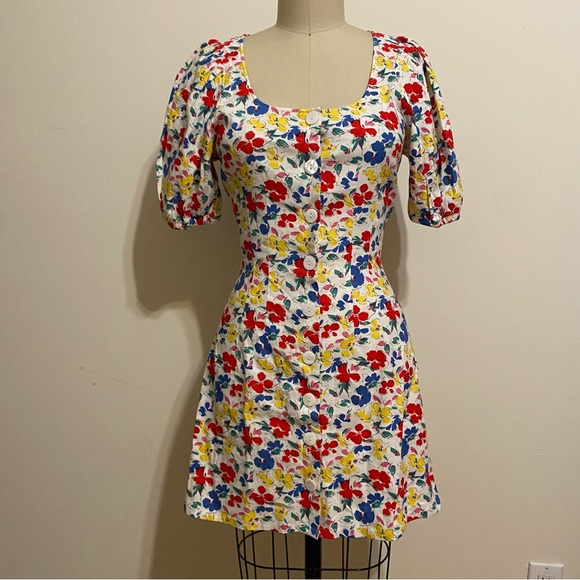 NWT! RIXO for Target floral short puff sleeve button up dress, size 2 - Picture 4 of 13
